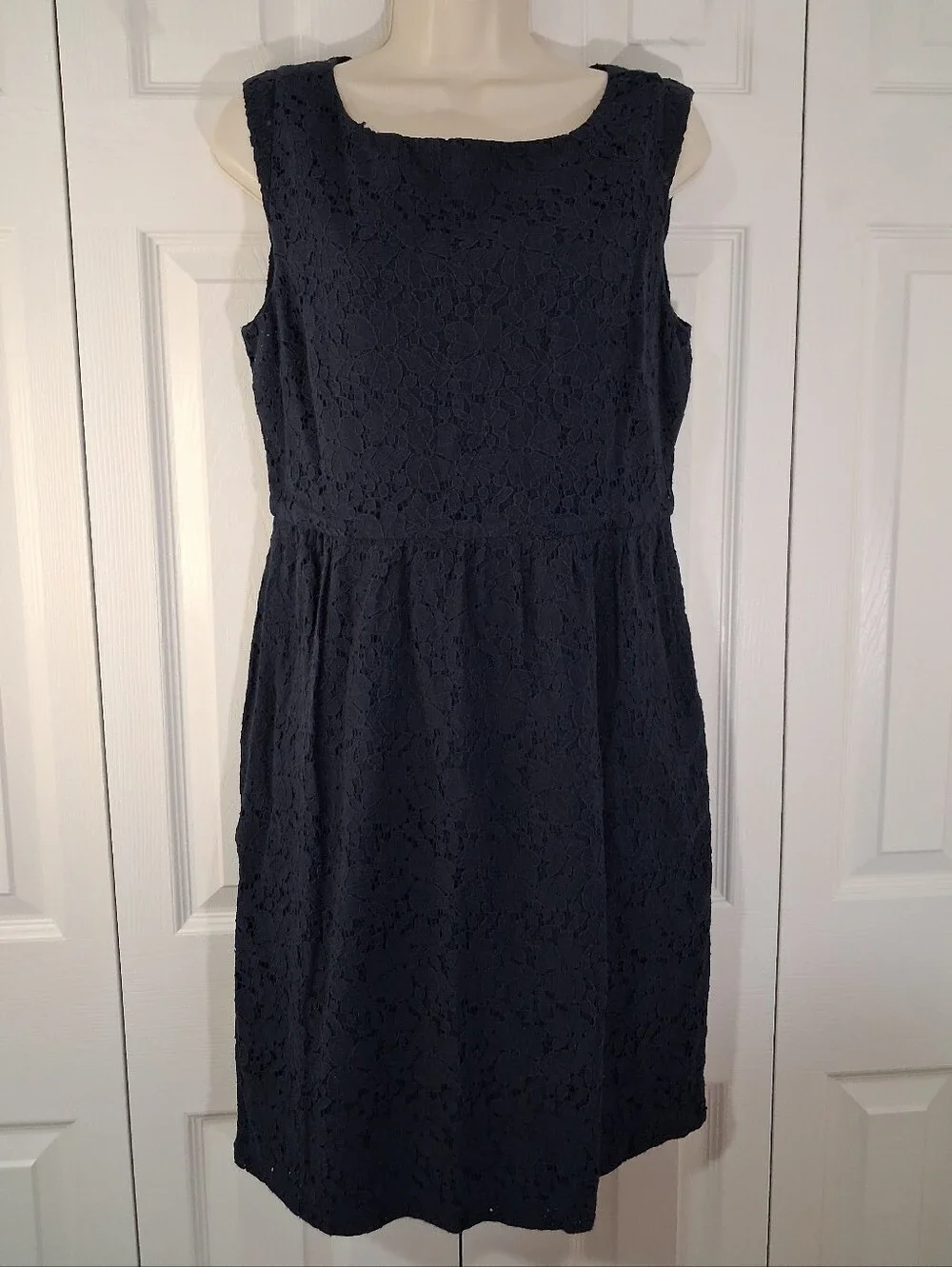 J. Crew Navy Lace Midi Dress